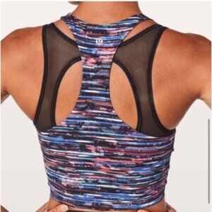 Lululemon White & Black Nulux Hinshu Alpine Break Free Crop Tank Bra Size 2